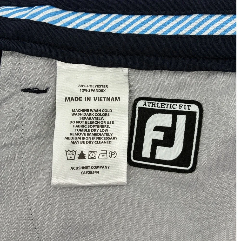 FootJoy Mens Athletic Fit Golf Pants Navy Blue Performance Stretch 38x32 (29)